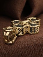 Крест из лимонного золота 585 пробы c эбеновым деревом