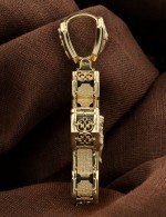 Крест из лимонного золота 585 пробы c эбеновым деревом