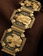 Браслет из лимонного золота 585 пробы c шнурком